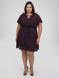 Flared midi knit dress