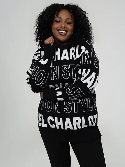Long-sleeve loose pullover sweater
