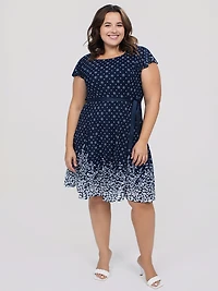 Flared midi knit dress