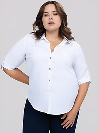 Blouse à manches 3/4 avec boutons