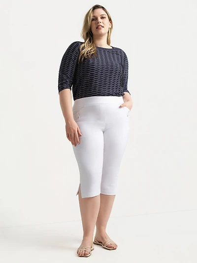 Capri droit ajusté à enfiler