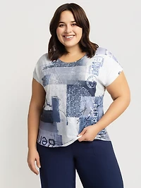 Tunique ample à manches courtes