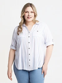 Blouse à manches 3/4 avec boutons