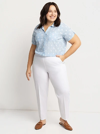 Pantalon habillé droit à enfiler - Petite