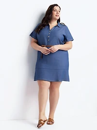 Flared midi knit dress