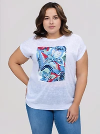 Tunique ample à manches courtes