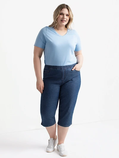 Denim capri