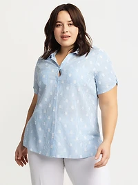 Blouse à manches courtes avec boutons
