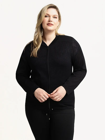 Cardigan en tricot ample à manches longues