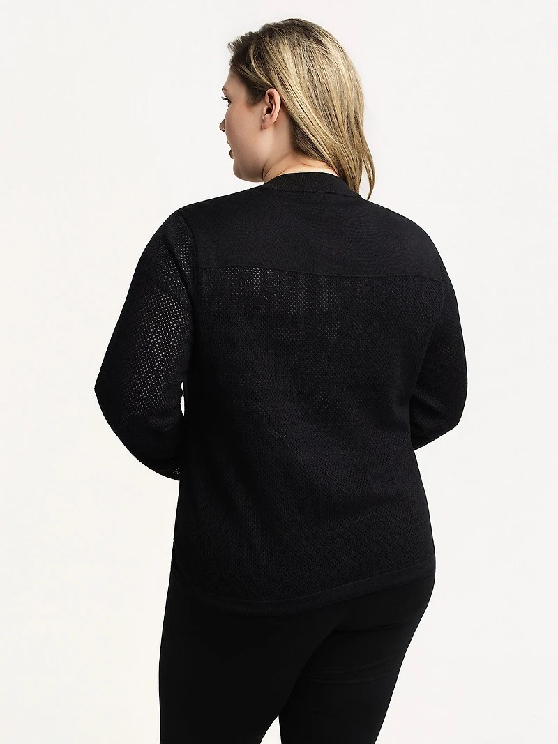 Cardigan en tricot ample à manches longues