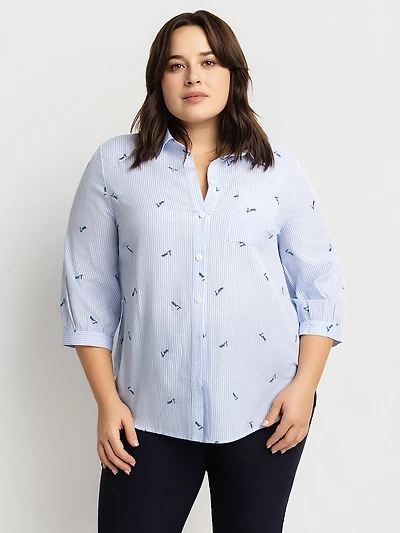 Blouse à manches 3/4 avec boutons
