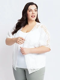 3/4-sleeve cropped blazer