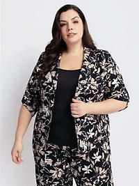 Veste écourtée à manches 3/4 en tricot