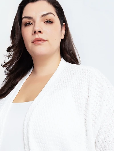 3/4-sleeve loose cardigan