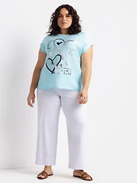 Short-sleeve loose tunic