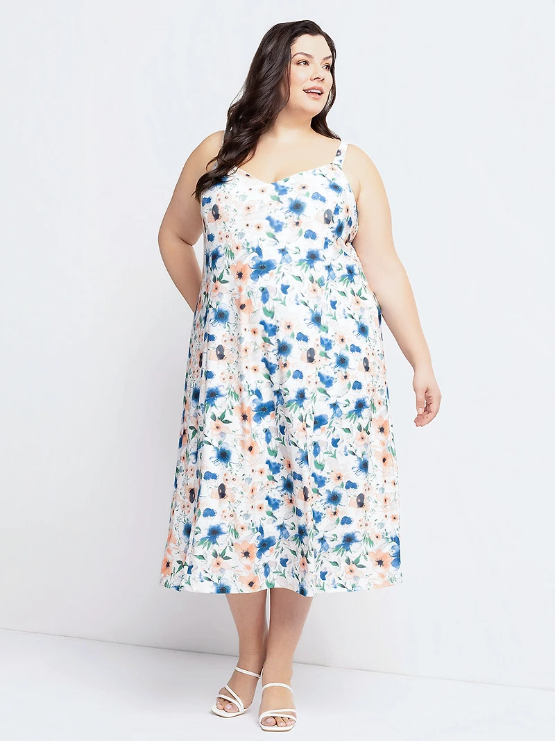 Flared midi knit dress