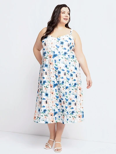 Flared midi knit dress