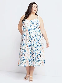 Flared midi knit dress
