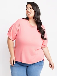 Short-sleeve loose tunic