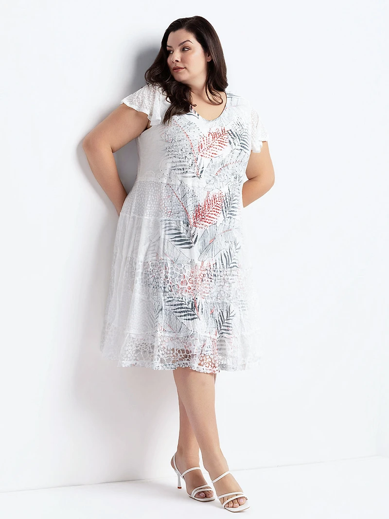 Robe midi évasée en tricot