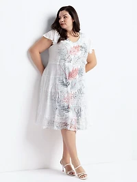 Robe midi évasée en tricot