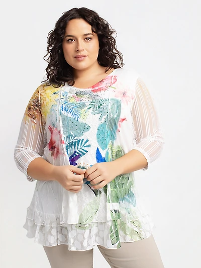 3/4-sleeve tunic