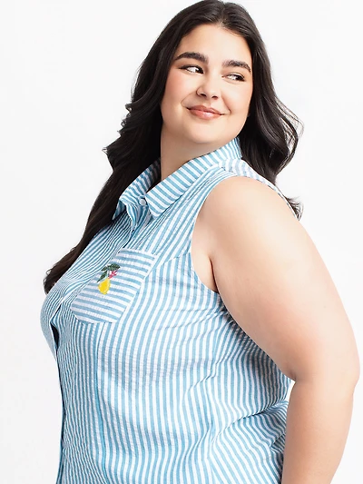 Blouse sans manches avec boutons