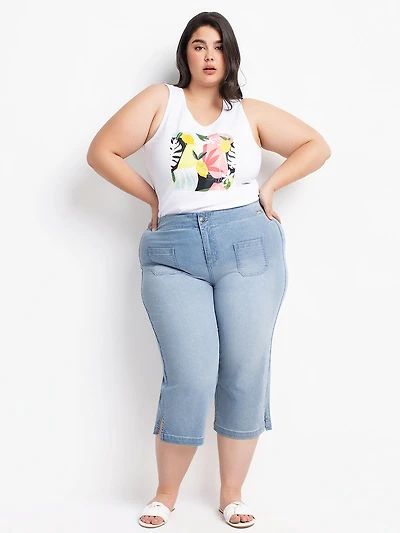 Denim capri