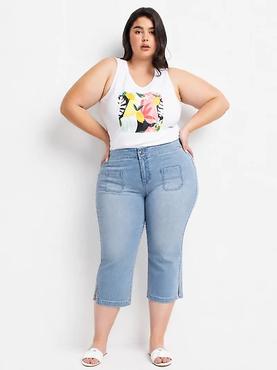 Denim capri