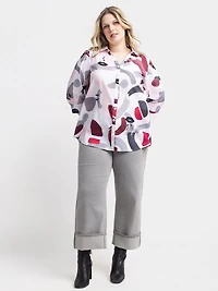 3/4-sleeve blouse with buttons