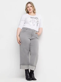 Wide-leg semi-fitted jean