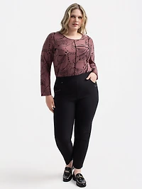 Straight fitted pull-on pant - Petite