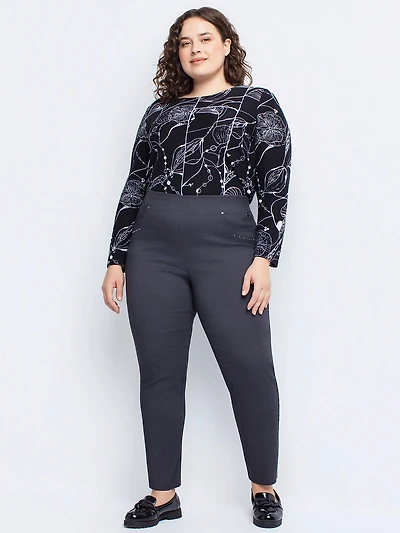 Pantalon étroit ajusté à enfiler - Petite