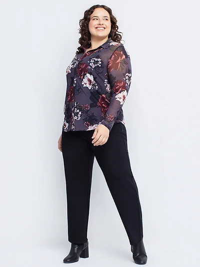 Wide-leg pull-on pants - Petite
