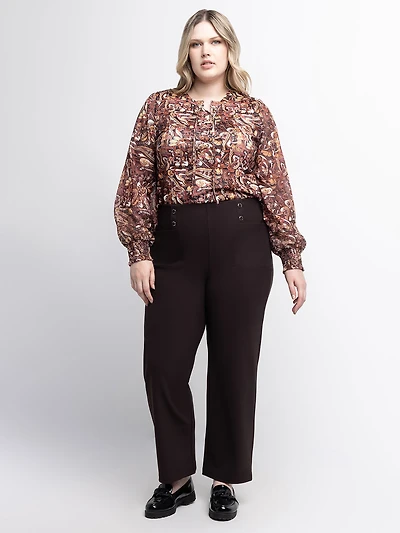 Pantalon à enfiler jambe large - Petite