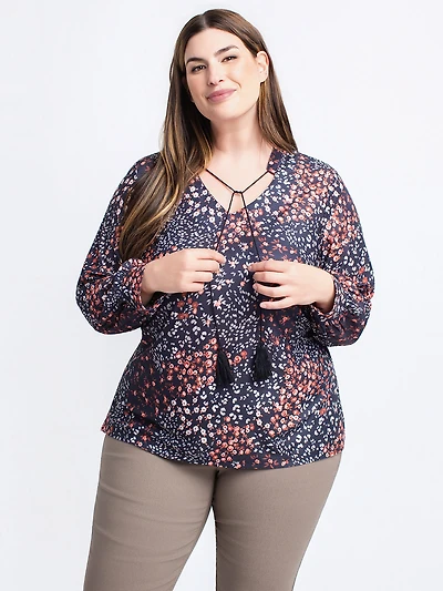 Long-sleeve flared  T-shirt