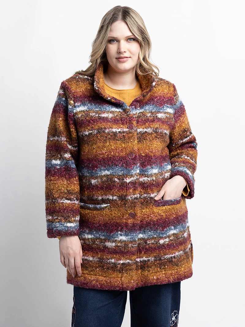 Veste longue en tricot