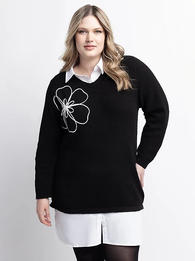 Knee length sweater dress