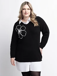 Knee length sweater dress
