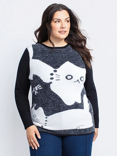 Long-sleeve pullover sweater