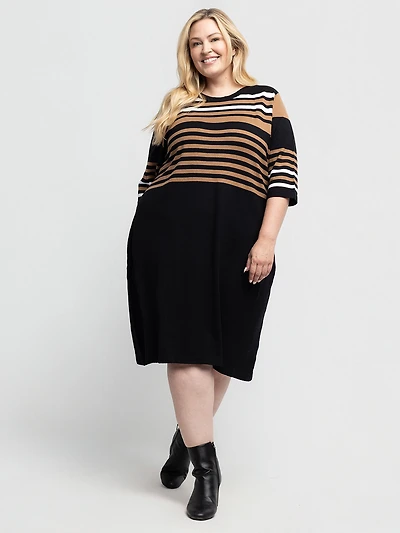 Casual flared knit dress