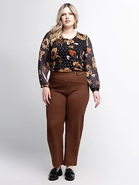 Pantalon jambe large à enfiler - Petite