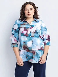 Blouse à manches 3/4 avec boutons