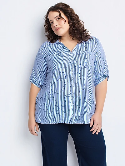 Blouse à manches 3/4 avec boutons