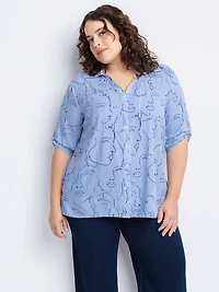 Blouse à manches 3/4 avec boutons