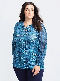 Long-sleeve knit tunic