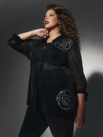 Blouse à manches 3/4 avec boutons