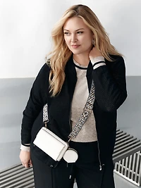 Long-sleeve loose knit cardigan