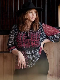 Blouse ample à manches 3/4