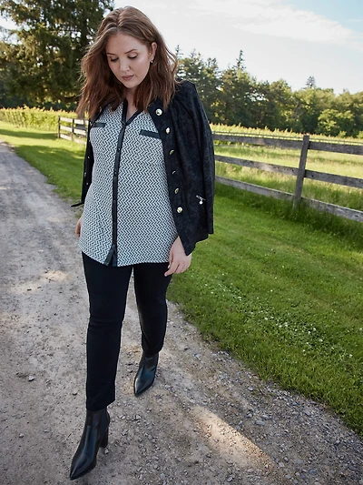 Blouse à manches 3/4 avec boutons